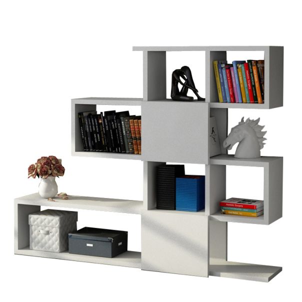 HANAH HOME Polica za knjige Karlin, bela - 745DCD3609