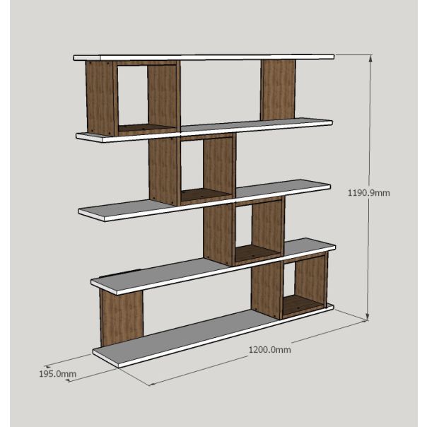 HANAH HOME Polica za knjige Wind, bela - 745DCD3618