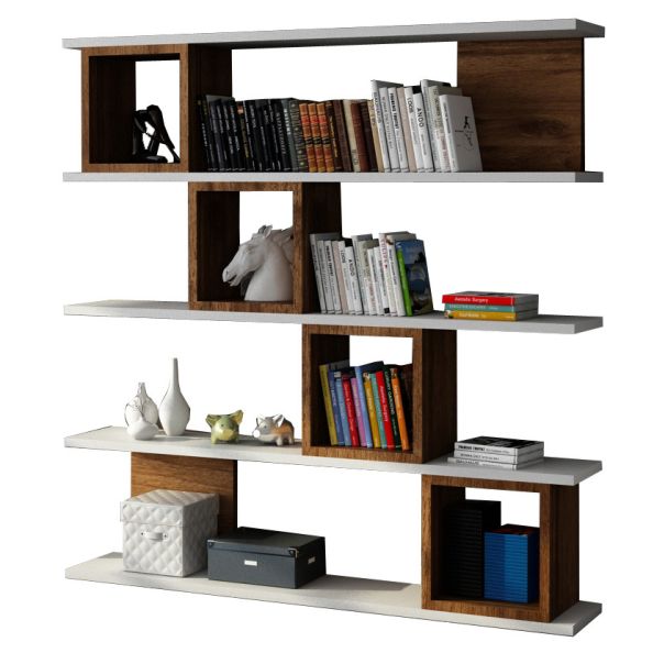 HANAH HOME Polica za knjige Wind, braon/bela - 745DCD3619