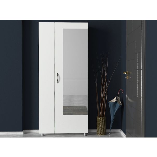 HANAH HOME Ormar za predsoblje sa ogledalom Meyra, bela - 745DCD4009
