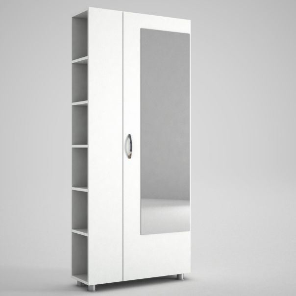 HANAH HOME Ormar za predsoblje sa ogledalom Meyra, bela - 745DCD4009