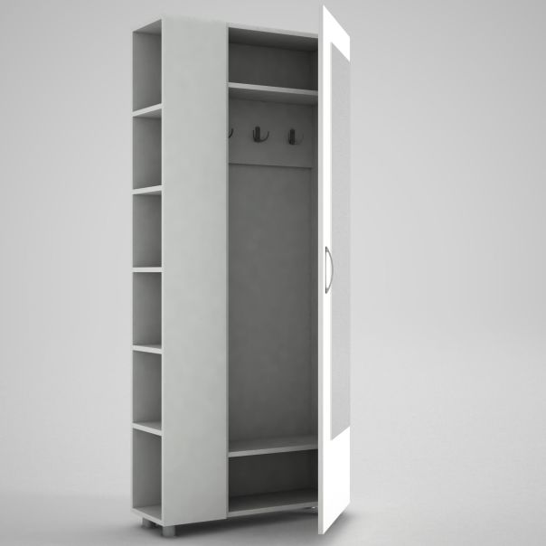 HANAH HOME Ormar za predsoblje sa ogledalom Meyra, bela - 745DCD4009