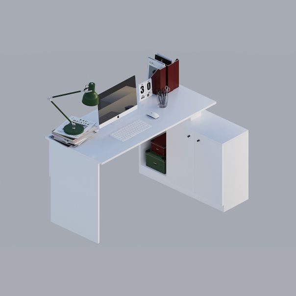 HANAH HOME Radni sto sa oramrićem Basak Calisma Masası, bela - EP2801740