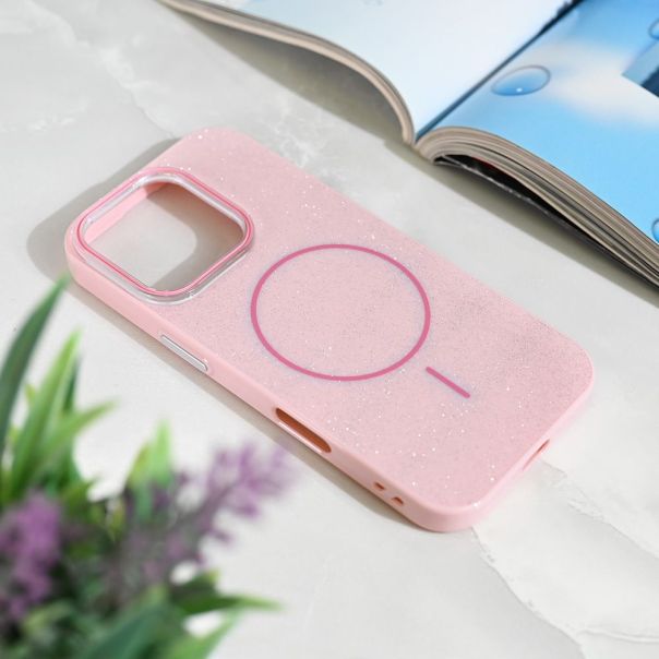 Maska za iPhone 16 Pro 6.3 Magsafe Sparkle Dust roze - 222584