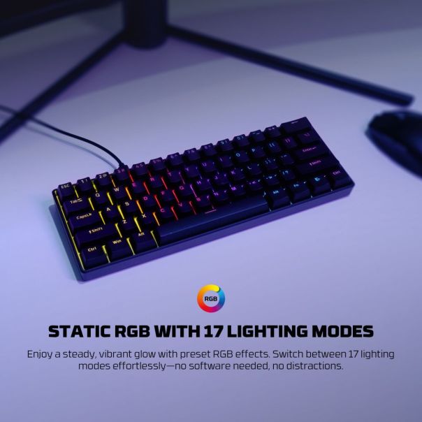 Tastatura Mehanicka Gaming Fantech MK211 RGB Atom61 crna (red switch) - EP3094464