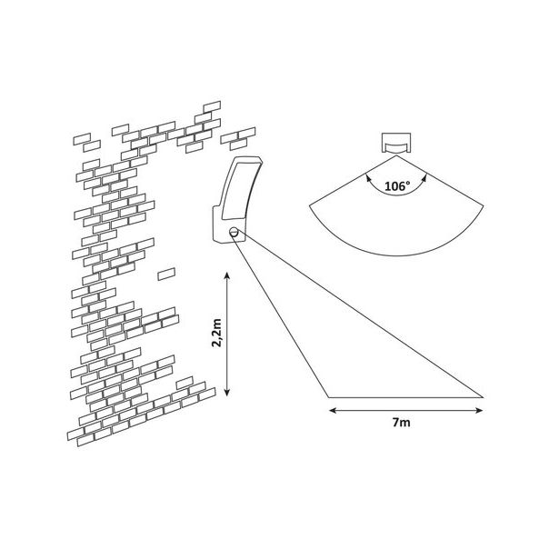 Rabalux Spoljna zidna rasveta Palanga LED 12W antracit siva (7505) - 7505