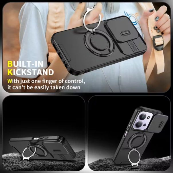 Maska za Xiaomi Redmi 15C 4G EU 173mm crna CamShield Ring stand - 224543