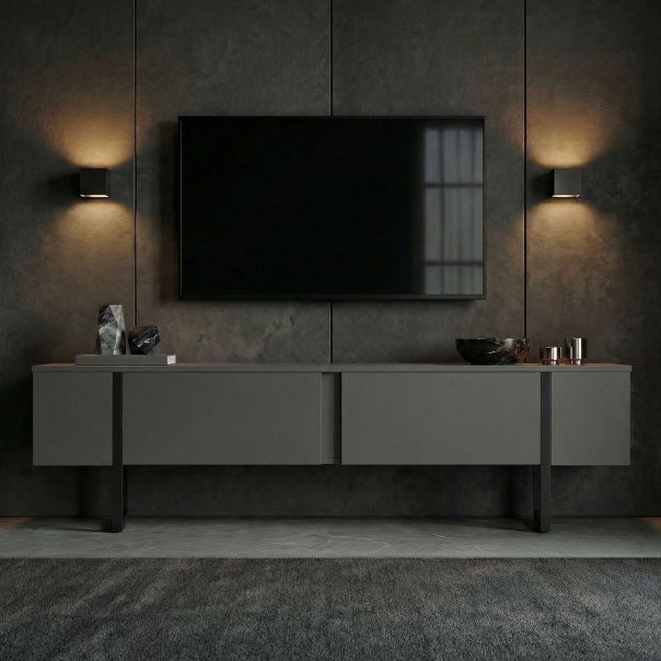 NORDURE TV komoda Onera, antracit/crna - EP3058096