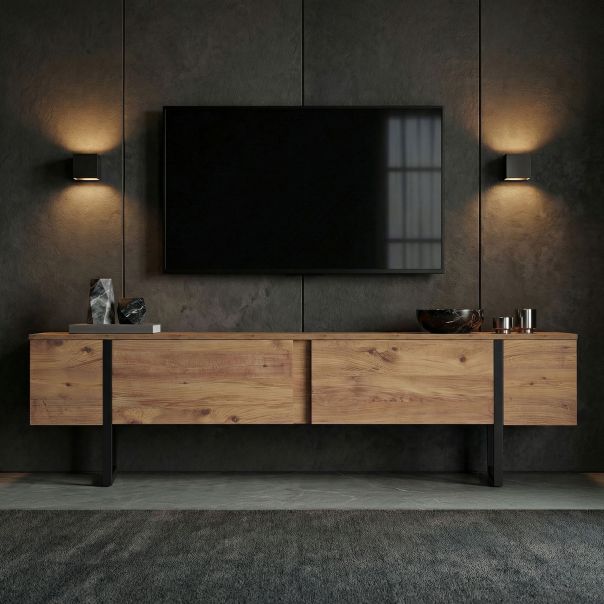 NORDURE TV komoda Onera, braon/crna - EP3058111