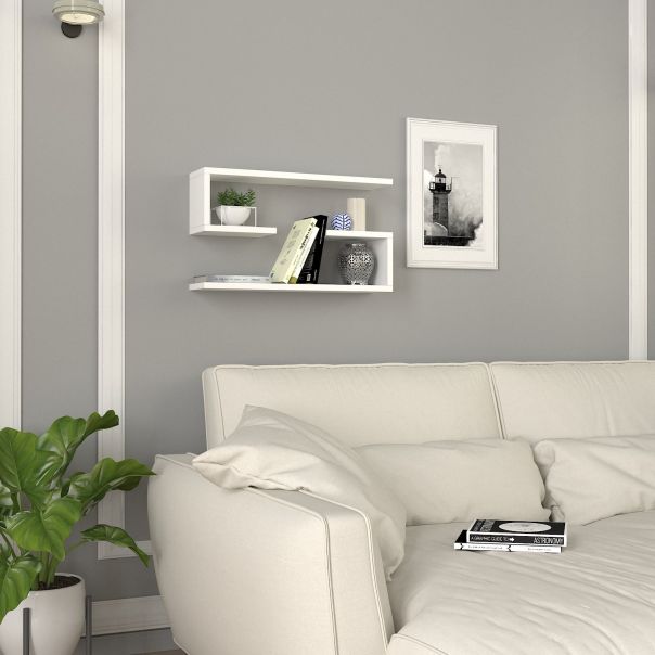 HANAH HOME Zidna polica Jenika, bela - 756FRN1608