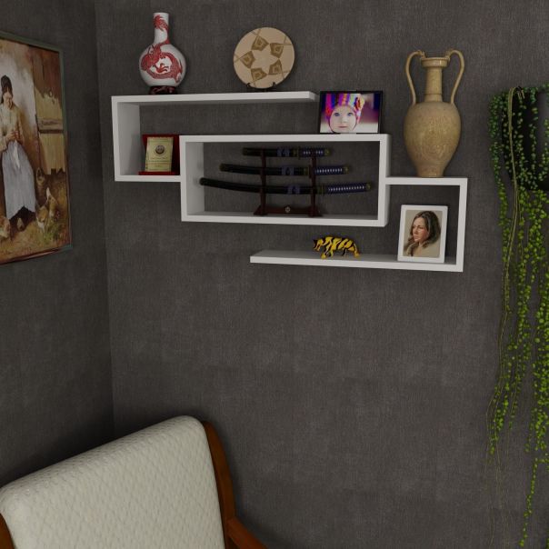 HANAH HOME Zidna polica Janison, bela - 756FRN1609