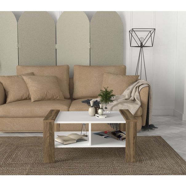 HANAH HOME Klub sto Erica, bela/braon - 756FRN2811