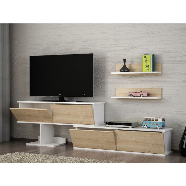 HANAH HOME TV komoda Makimus, bela/krem - 756FRN3008
