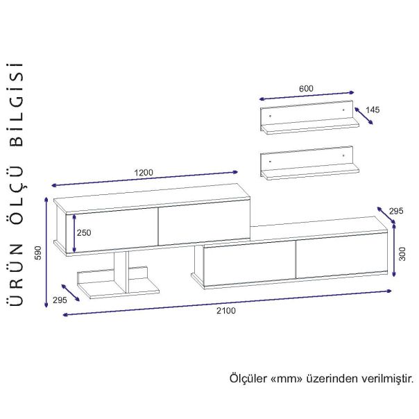HANAH HOME TV komoda Makimus, bela/krem - 756FRN3008