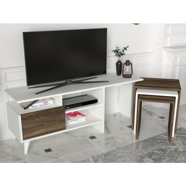 HANAH HOME TV komoda Nature, bela/braon - 756FRN3009