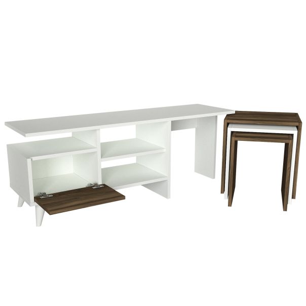 HANAH HOME TV komoda Nature, bela/braon - 756FRN3009