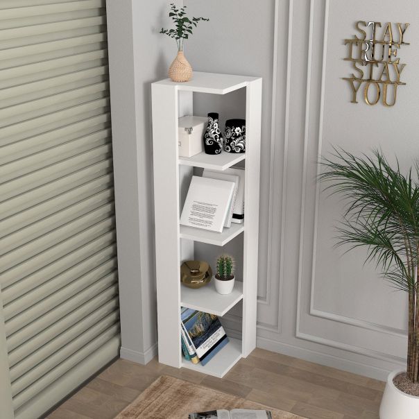 HANAH HOME Polica za knjige Venita, bela - 756FRN3611