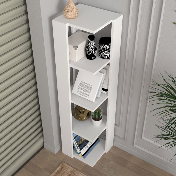 HANAH HOME Polica za knjige Venita, bela - 756FRN3611