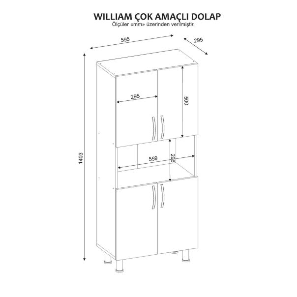 HANAH HOME Ormar za kupatilo Wiliam, bela - 756FRN3901