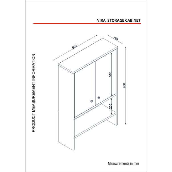 HANAH HOME Kupatilski ormarić Vira, bela - 756FRN3907