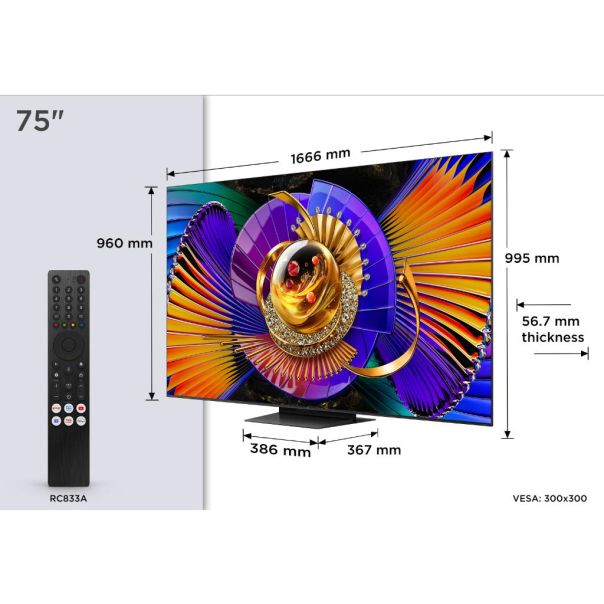 TCL Televizor 75C7L, 4K Ultra HD, SQD-MiniLED, Google TV - EP3203326