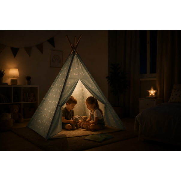 EDDY TOYS Tipi šator za decu plavi 120x120x150 cm - EP3270758