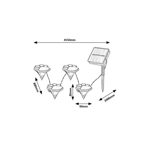 Rabalux Solarna rasveta Wigry LED 006W crna (77001) - 77001