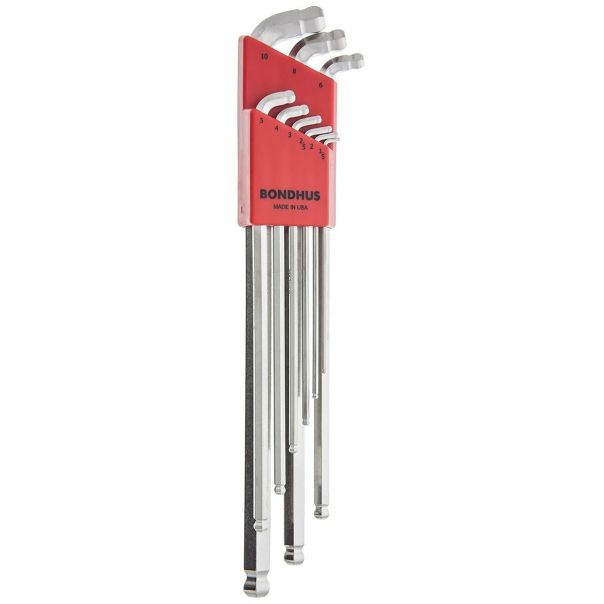 Set dugih L-ključeva sa kugličnom glavom Bondhus HEX 1,5 - 10,0 77099 9 kom - 77099-1