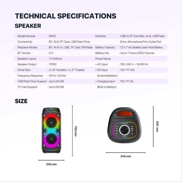 Fantech Bluetooth zvucnik NP02 NeraParty crni - EP3199298