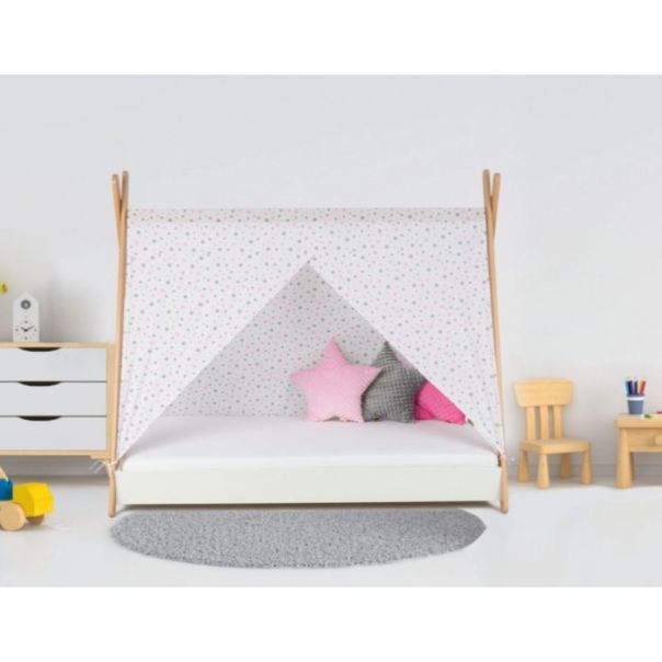 Krevet Sa Nadstresnicom I Dušekom160X80 Tipi Beli - 7719-1
