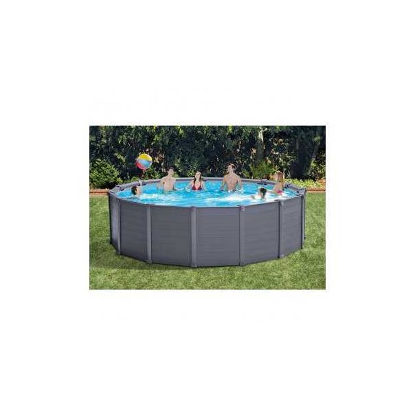 INTEX Bazen sa skimerom, pumpom, merdevinama, pvc 4.78m x 1.24m graphite gray panel pool set - 26384NP