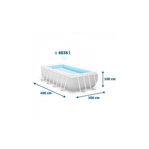 INTEX Bazen pvc 4m x 2m x 1m prism frame rectangular pool set - 26788NP