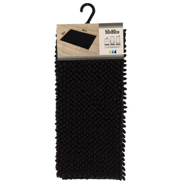 TENDANCE Prostirka za kupatilo 50x80cm Balls, mikrofiber/crna - 7744103