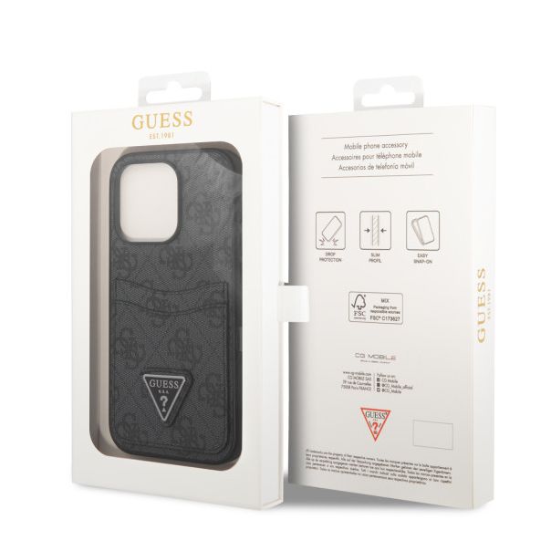 LICENSED GUESS GUESS Futrola za iPhone 14 Pro 4G DOUBLE CARD TRIANGLE BLACK - GUHCP14LP4TPK