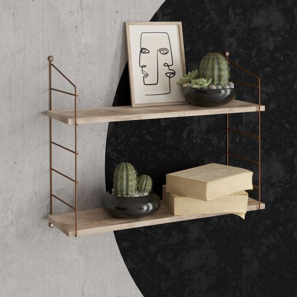 HANAH HOME Zidna polica Armoni 2, braon - 775DCM1675