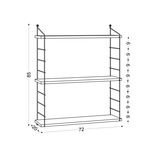 HANAH HOME Zidna polica Armoni 3, bela - 775DCM1678