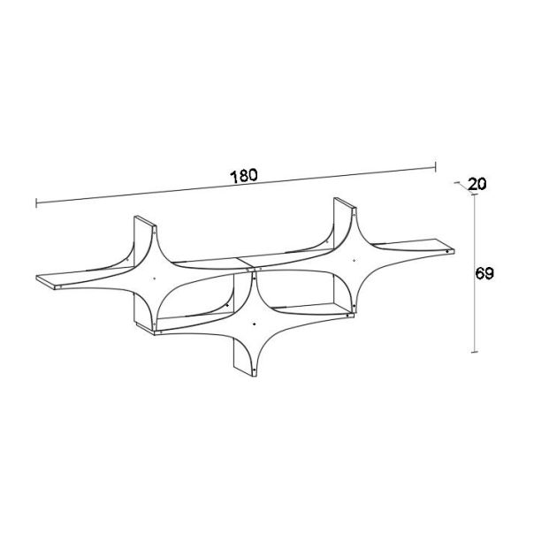 HANAH HOME Zidna polica Susen 3, crna - 775DCM1834