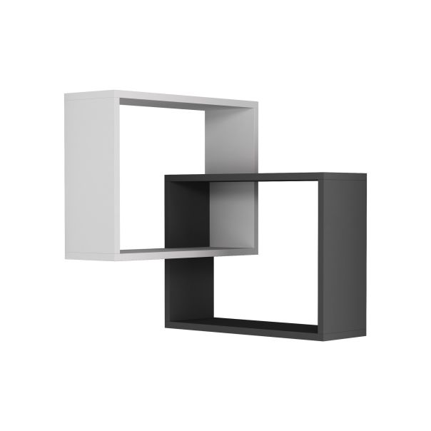 HANAH HOME Zidna polica Ring, bela/antracit - 776HMS1719
