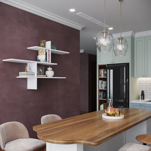 HANAH HOME Zidna polica Leo, bela - 776HMS1732