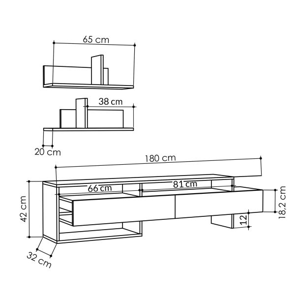 HANAH HOME TV komoda Gara, bež - 776HMS3017