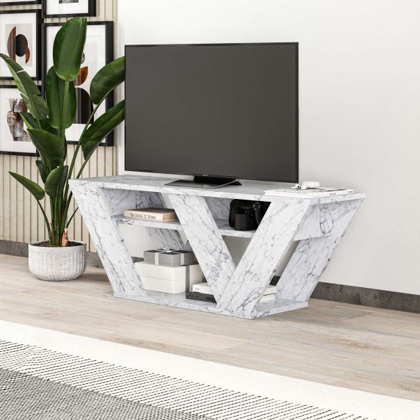 HANAH HOME TV komoda Pipralla, mermer bela - 776HMS3131