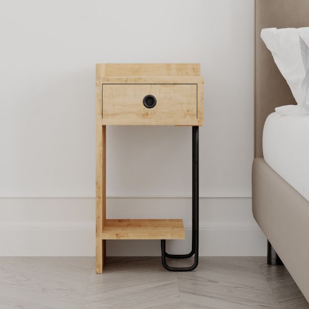 HANAH HOME Noćni ormarić Sirius, levi, krem - 776HMS3433