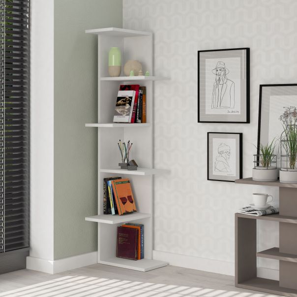 HANAH HOME Polica za knjige Saso, bela - 776HMS3602
