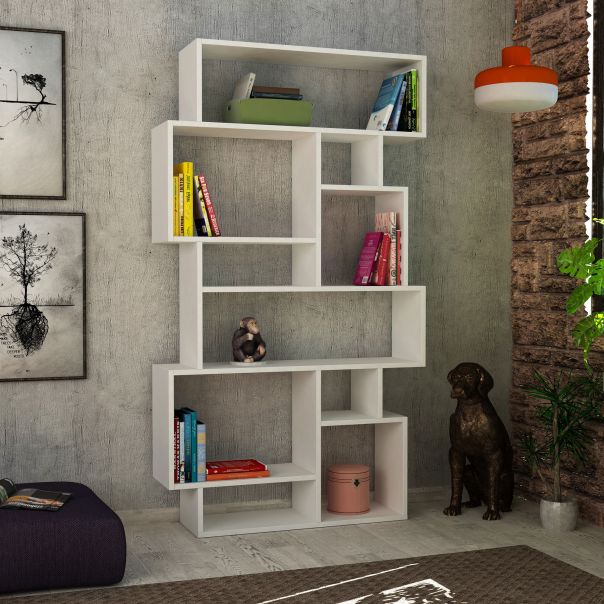 HANAH HOME Polica za knjige Karmato, bela - 776HMS3611