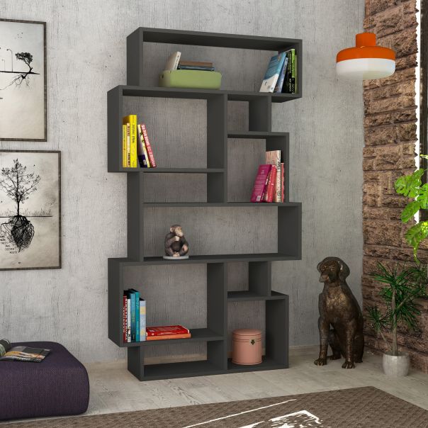 HANAH HOME Polica za knjige Karmato, antracit - 776HMS3614