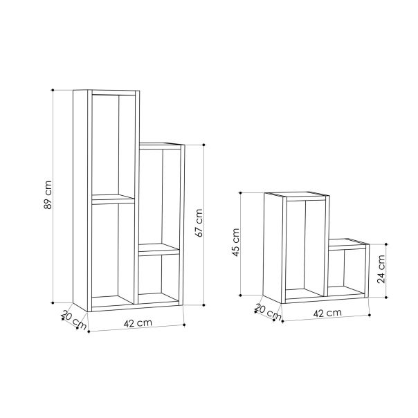 HANAH HOME Polica za knjige Sule, antracit - 776HMS3648