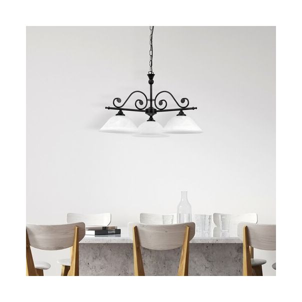 Rabalux Luster Dorothea E27 3x MAX 60W mat crno (7773) - 7773