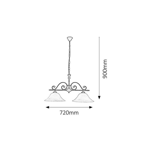 Rabalux Luster Dorothea E27 2x MAX 60W mat crno (7777) - 7777