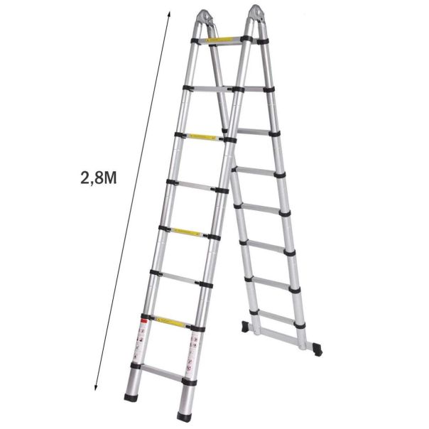 Duple Aluminijumske Teleskopske Merdevine 2,8+2,8 - 777