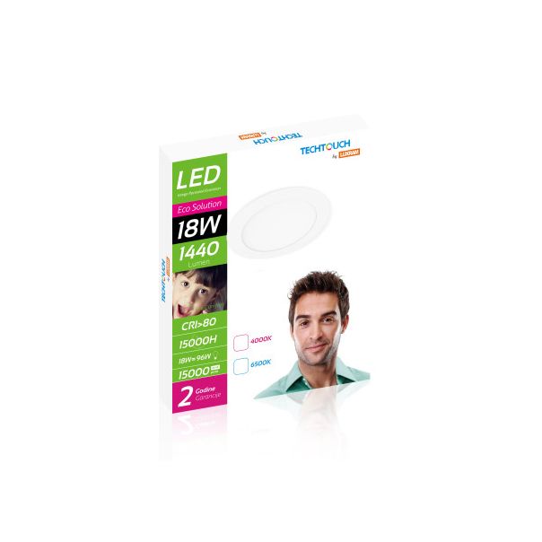 TECHTOUCH Ugradni okrugli LED panel 18W 4000K 1440lm - LX2021042